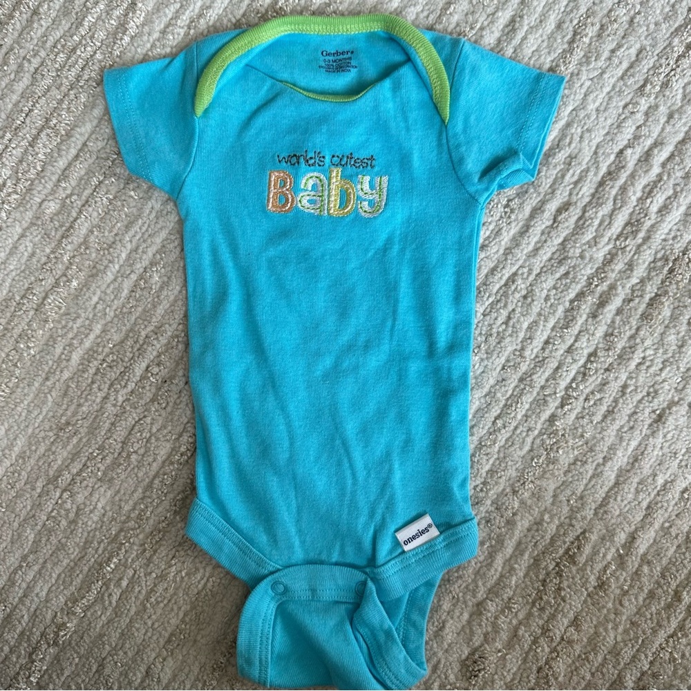 Gerber Blue Baby Onesie 0-3M